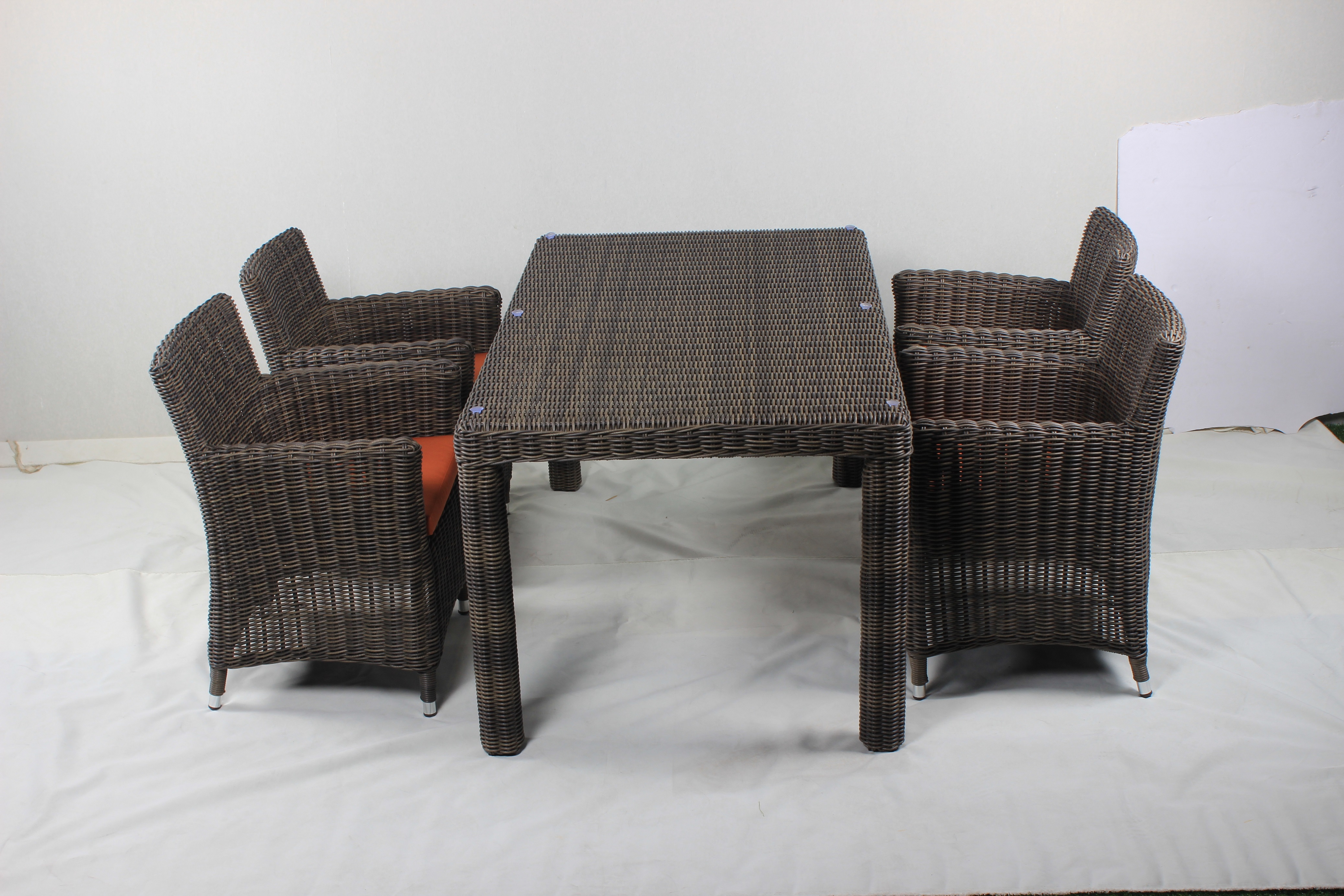 5 pieces garden rattan furniture dining table set 