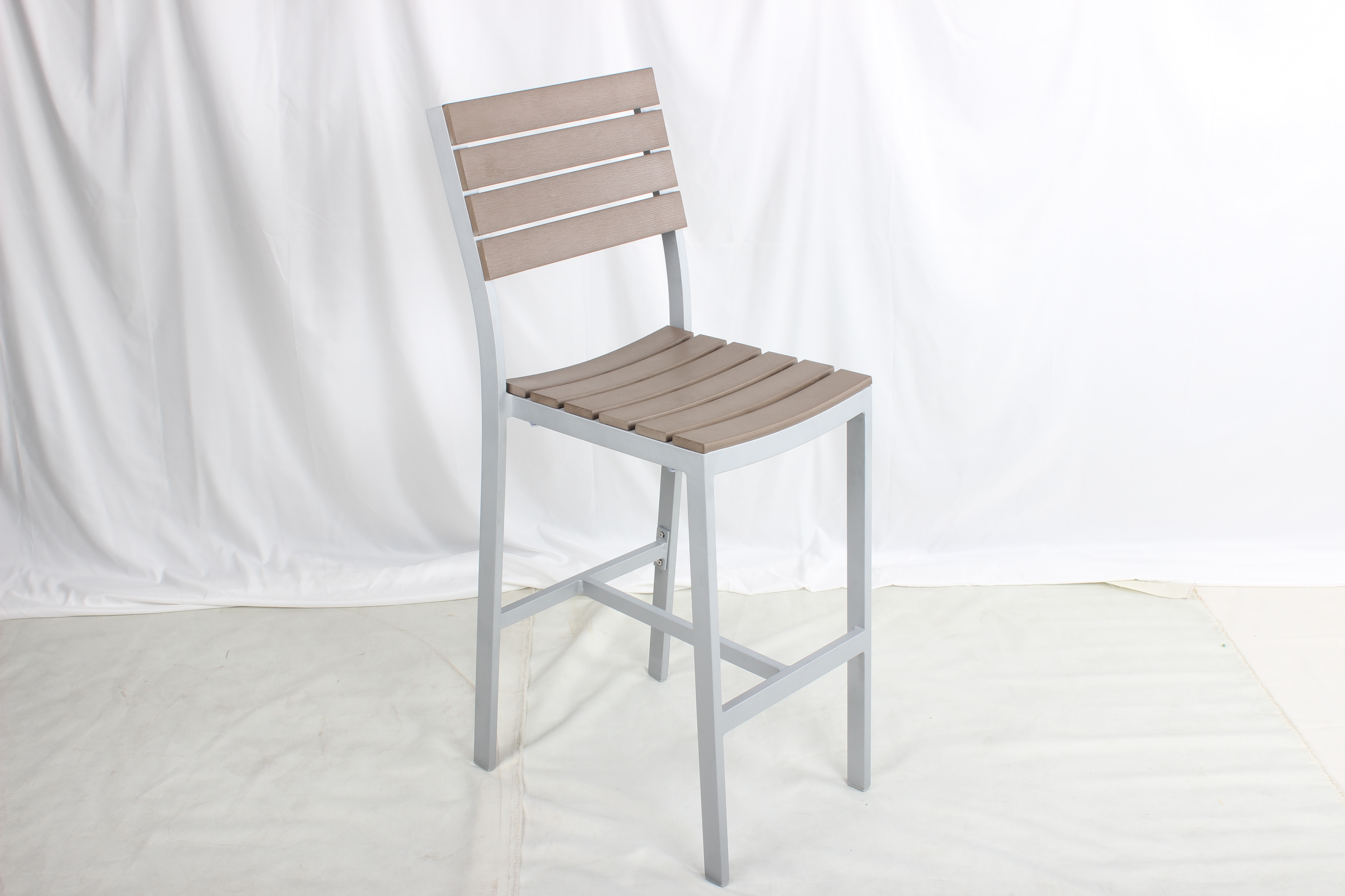 Outdoor patio aluminum armless bar chair