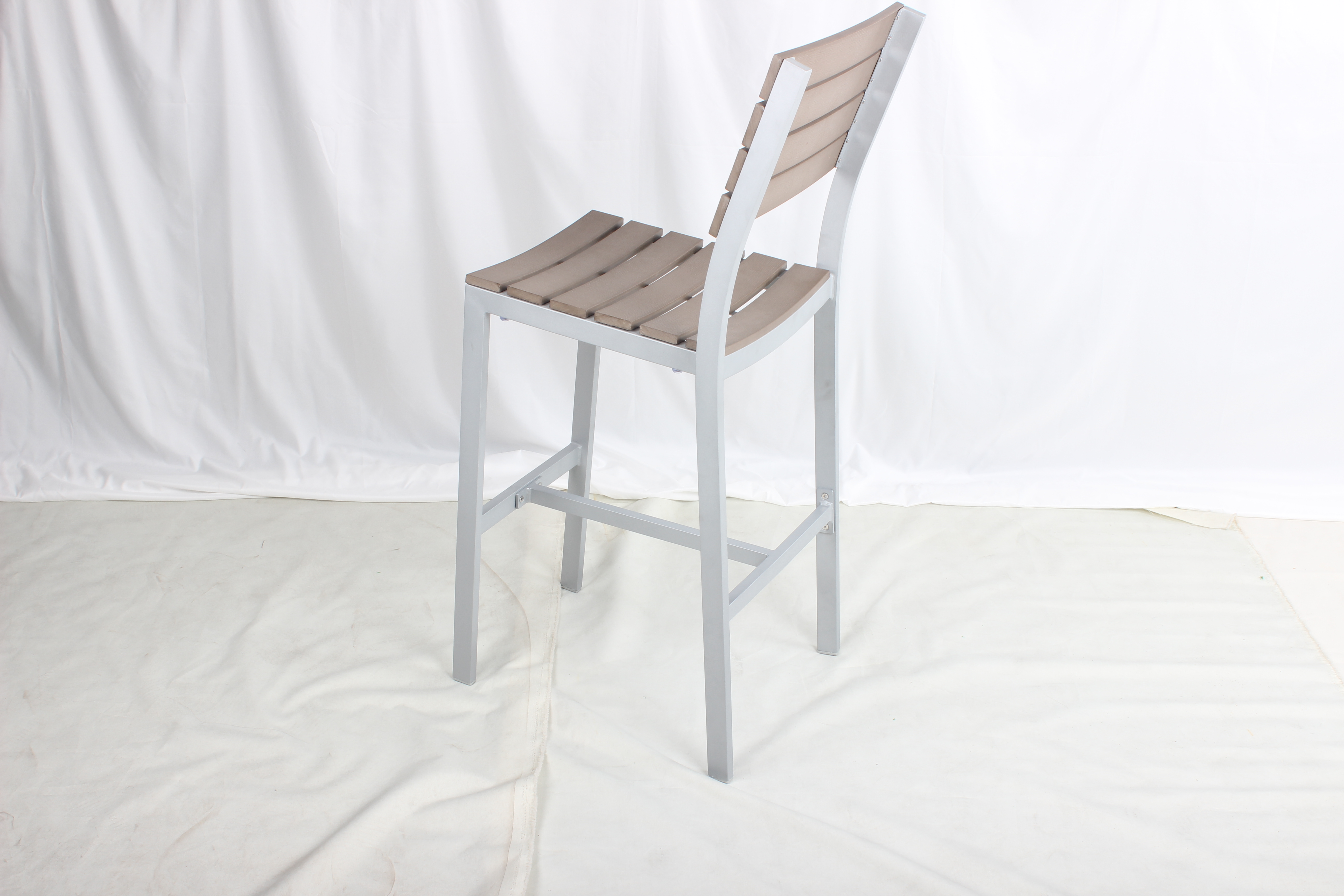 Outdoor patio aluminum armless bar chair