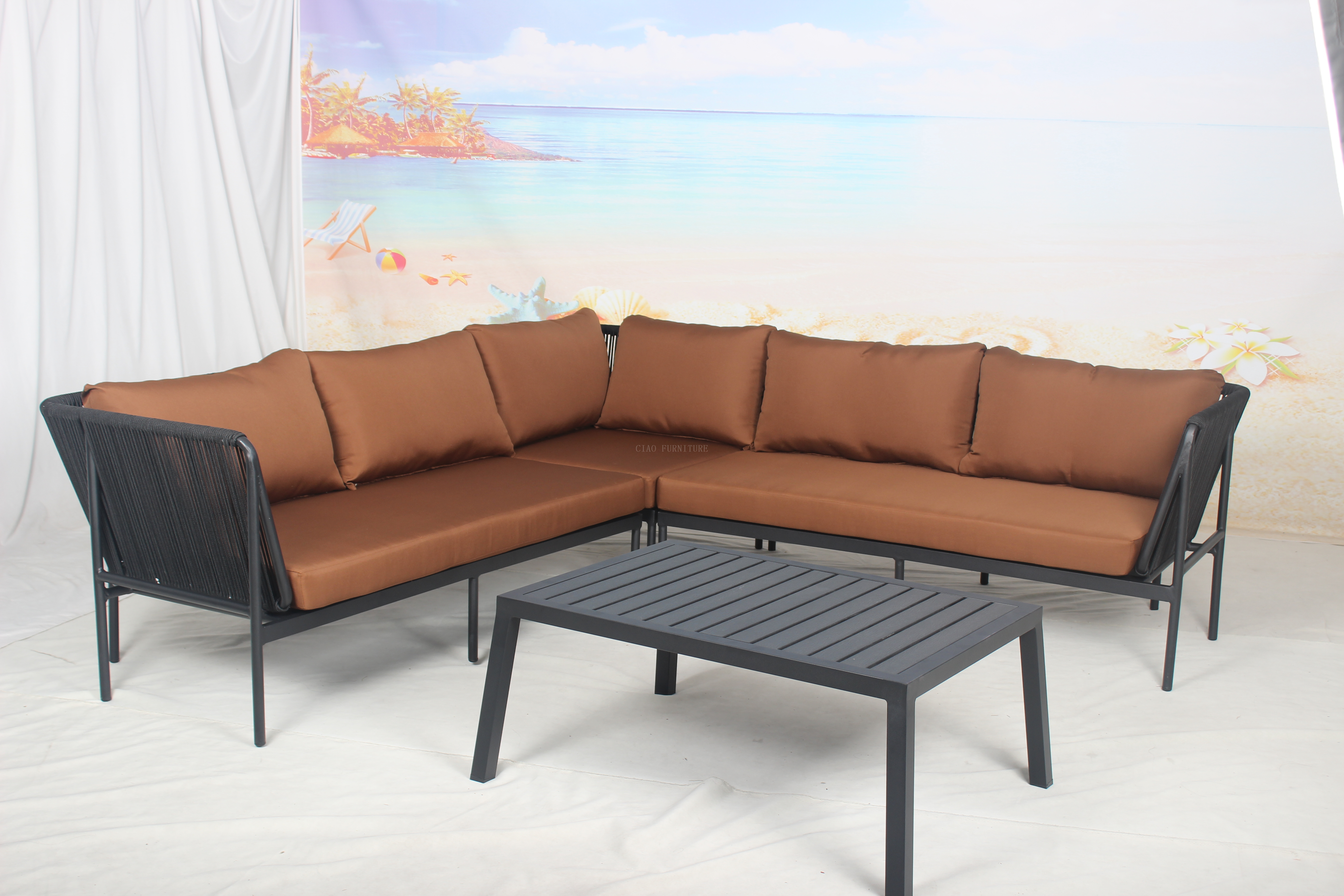 Leisure aluminum sectional sofa set