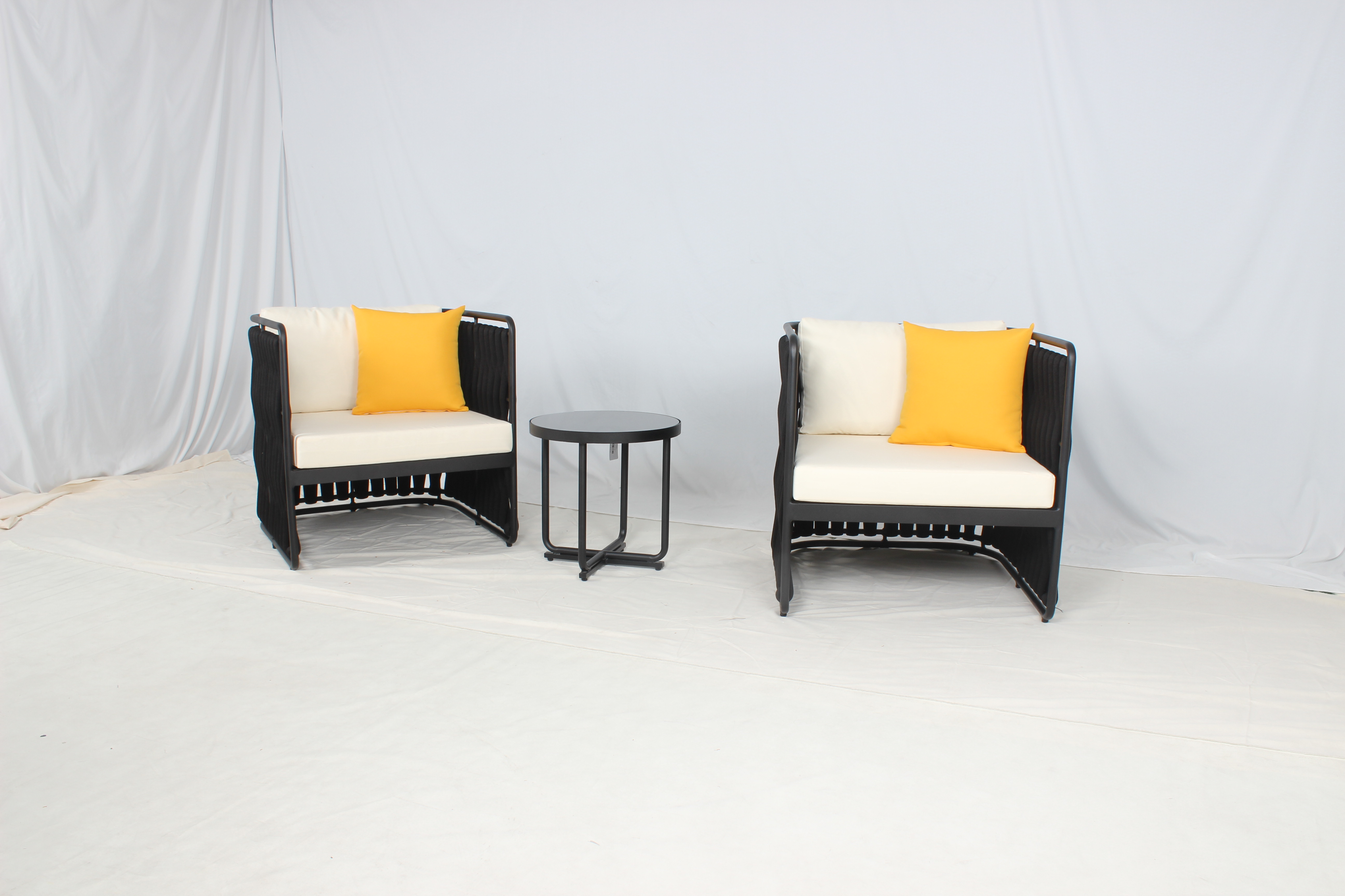 Belt black fashion outdoor single chair set