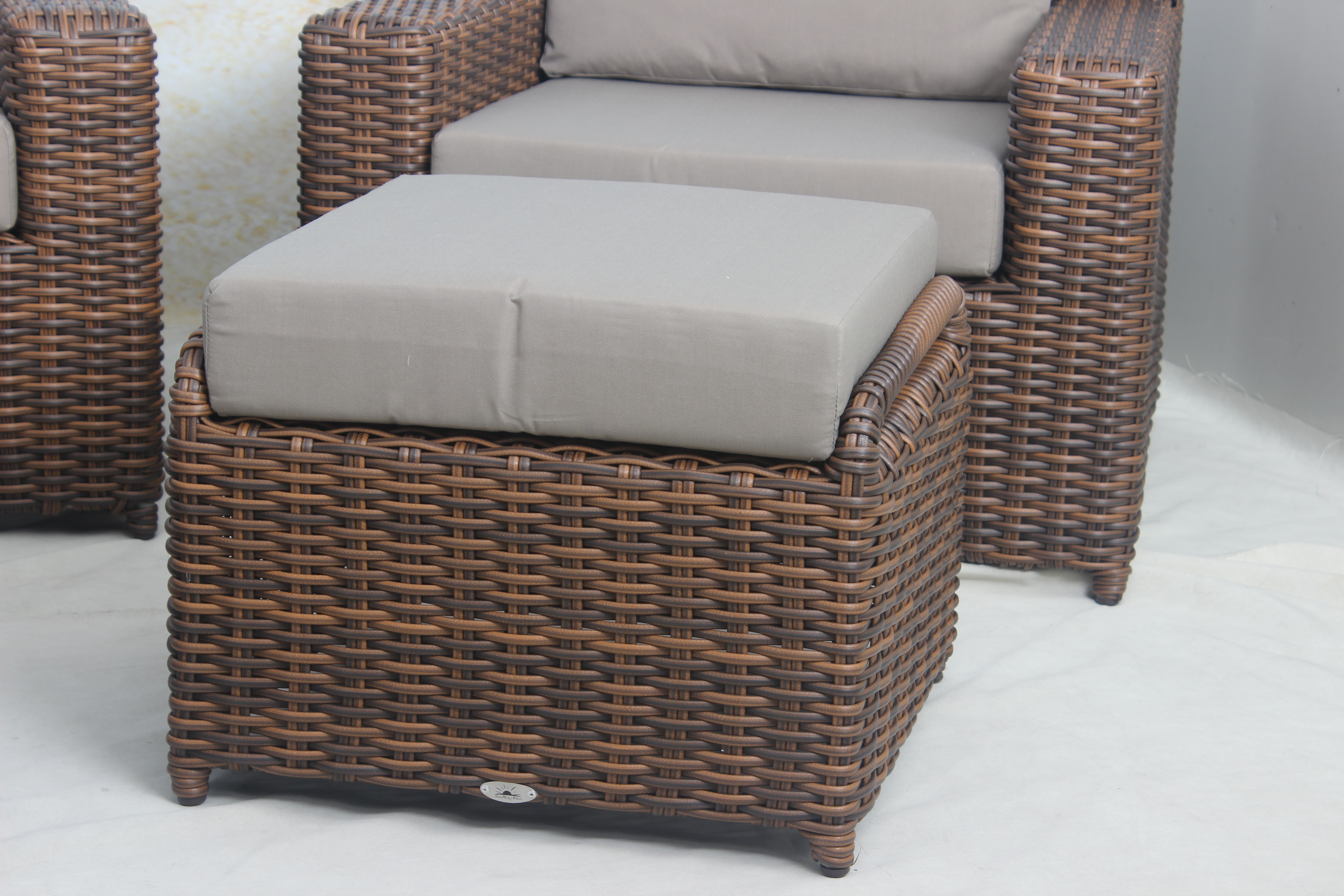 Wicker woven brown modern outdoor sofa set