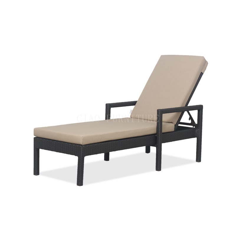 wicker black garden Outdoor Single bed