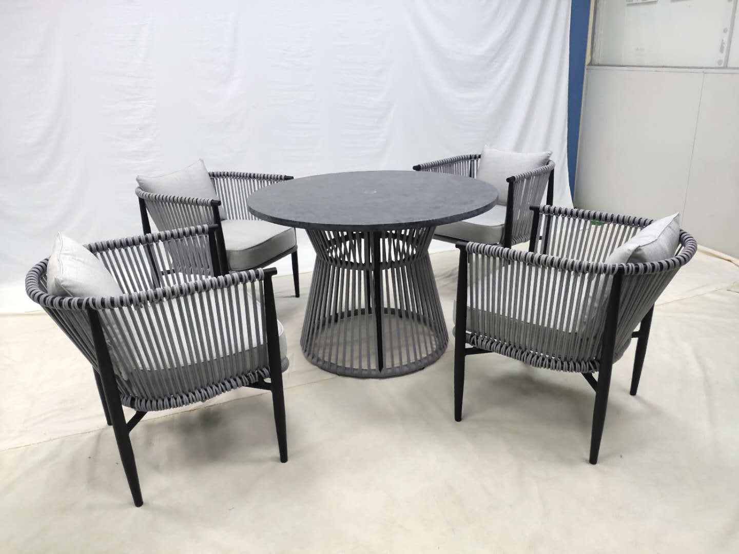 Marble Grey Outdoor Table for 4