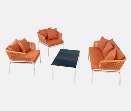 Rope orange modern outdoor sofa set