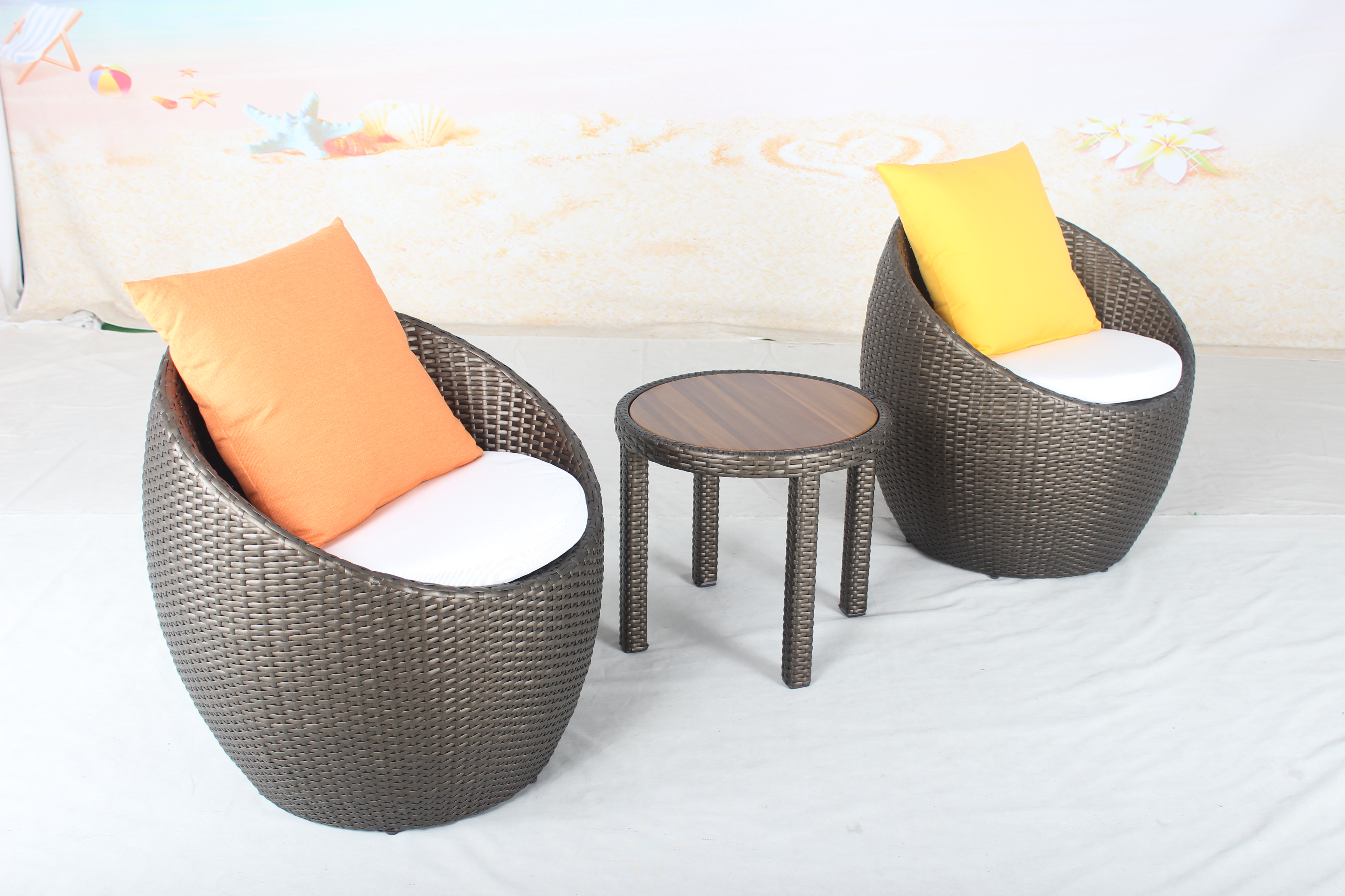 2 seater garden balcony rattan furniture set