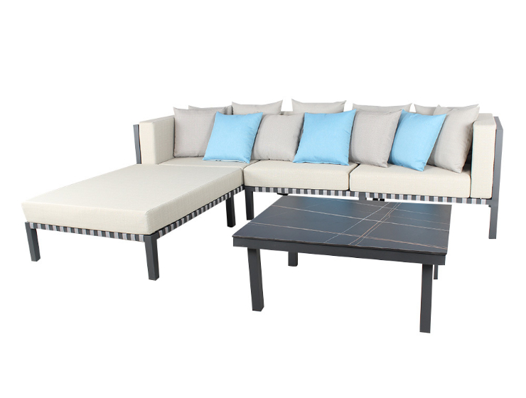 L shaped outdoor patio corner sofa set