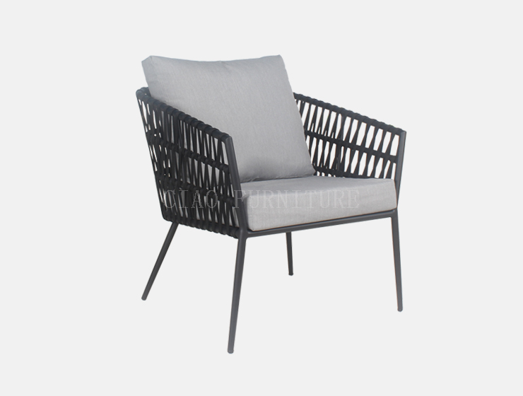 Black rope patio outdoor dining chair from China manufacturer CIAO