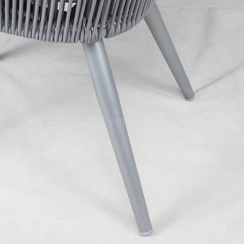 Grey rope outdoor balcony chair