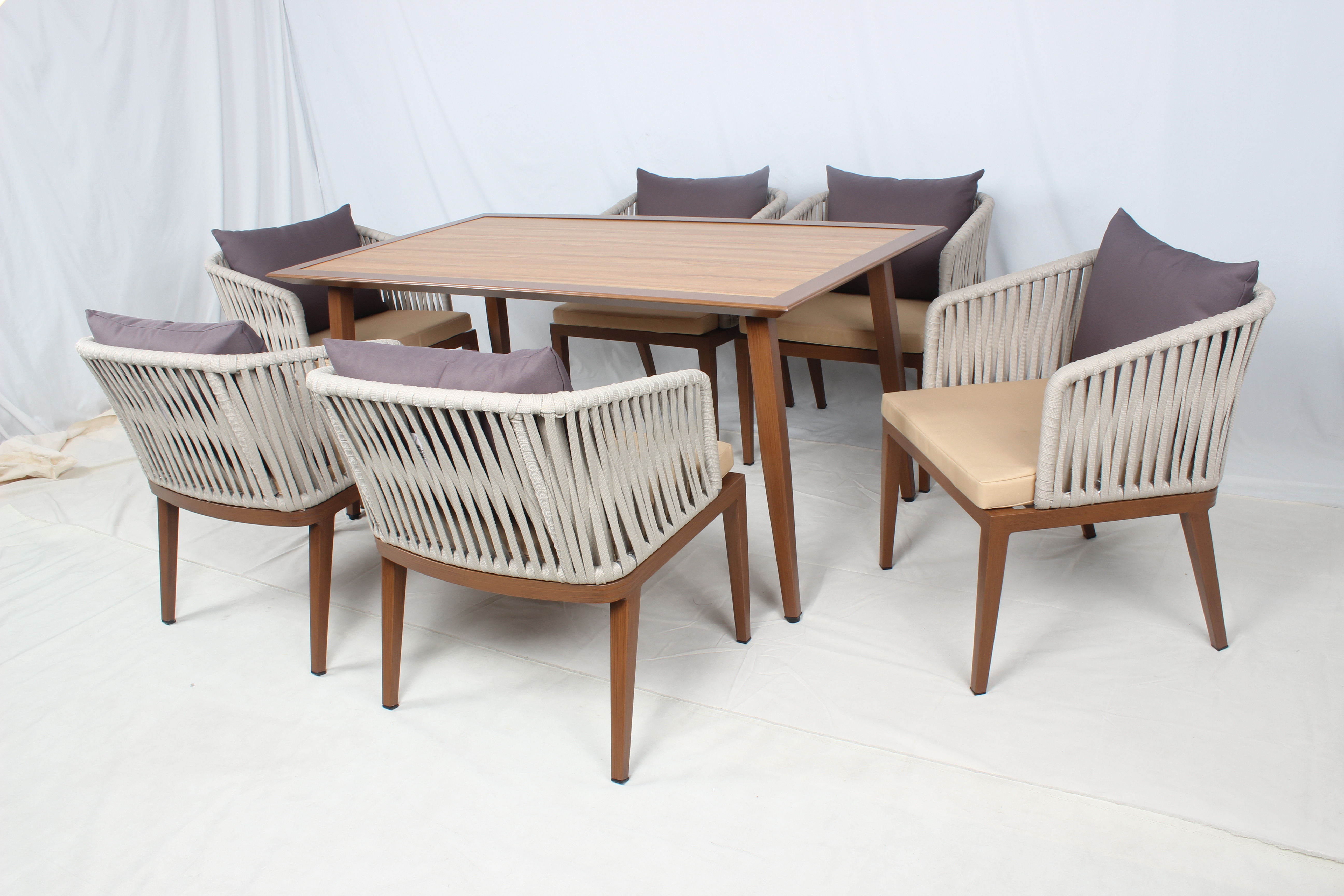 7 PCS outdoor garden dining table and chairs