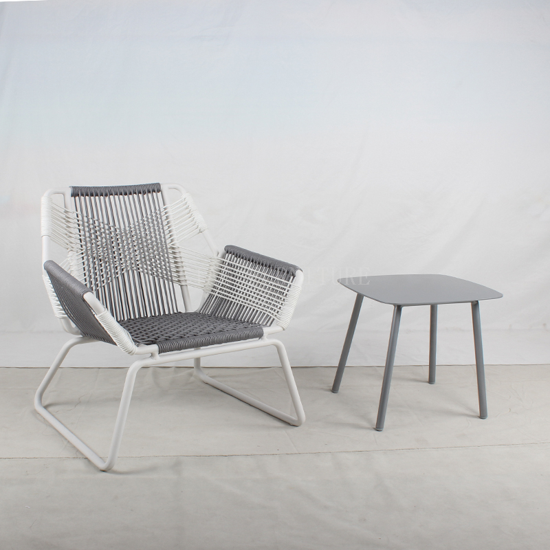 Rope grey stylish hotel outdoor chair