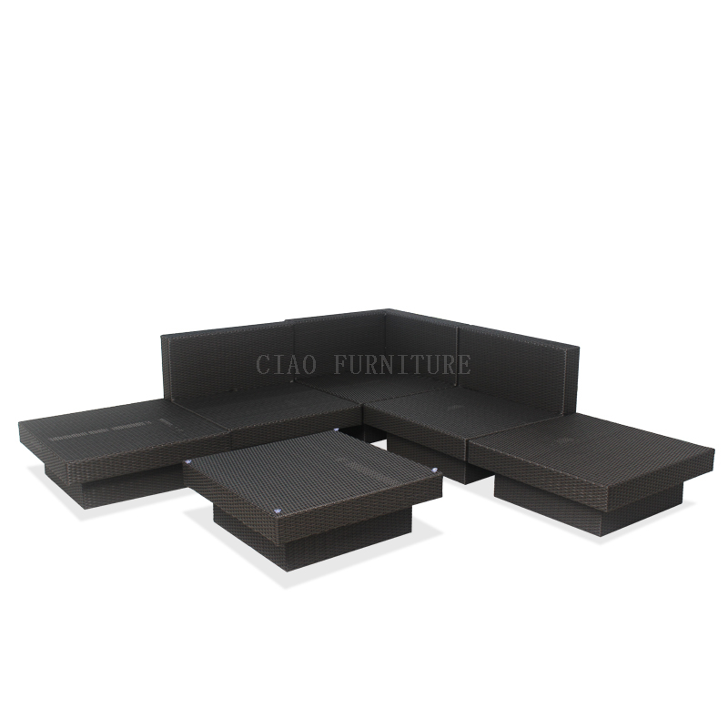 wicker black garden Outdoor sofa set