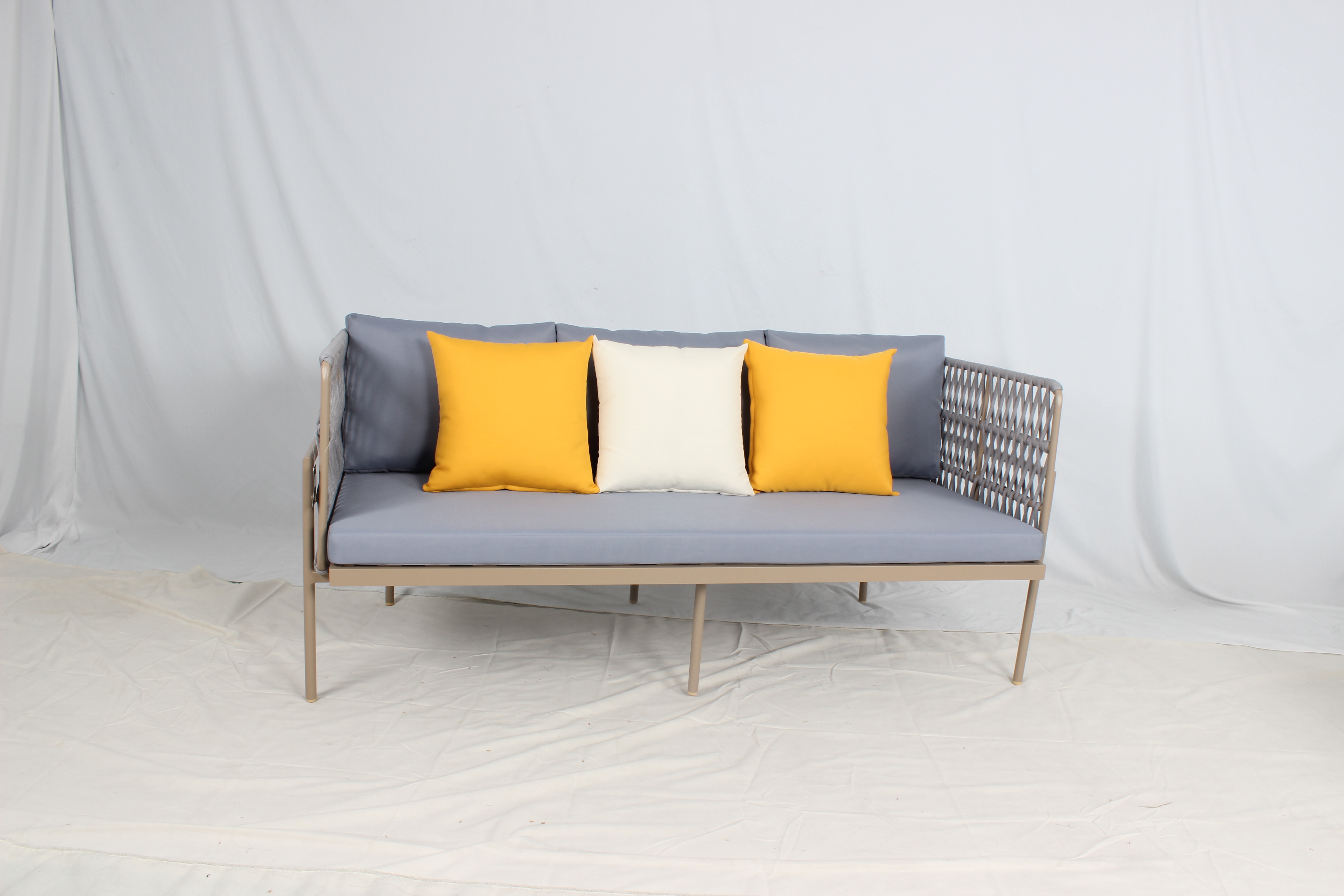 Wicker gray modern outdoor sofa set