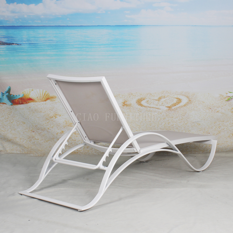 Aluminum hotel poolside sun lounger
