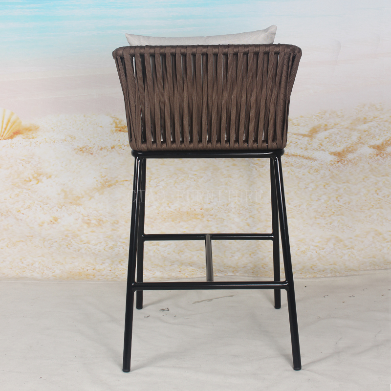 Rope woven patio outdoor high bar chair