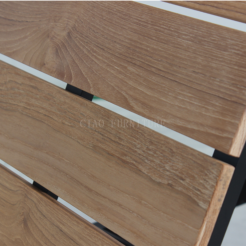 Aluminum wood grain hotel outdoor single bed